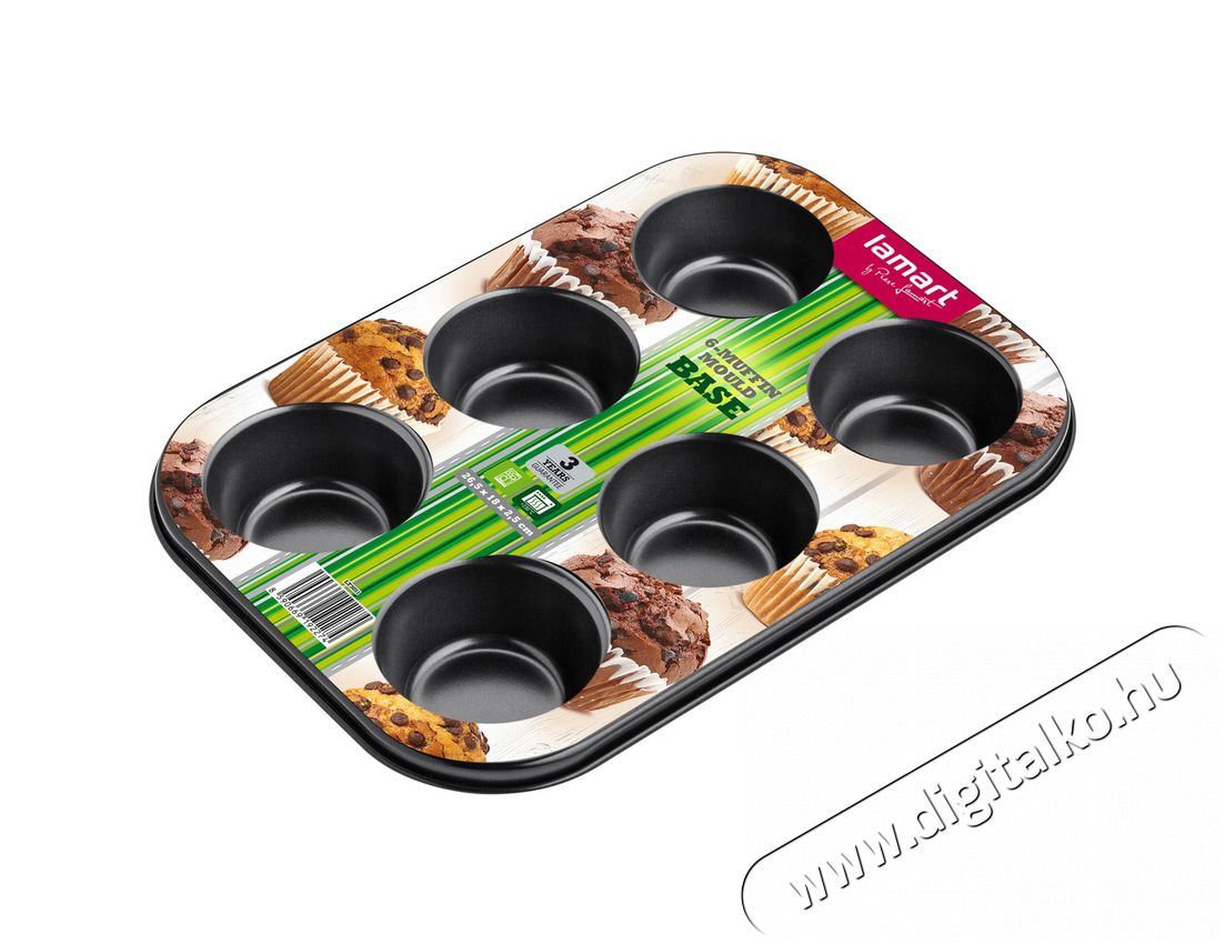 Lamart LT3071 6db-os muffin s&uuml;tőforma Konyhai term&eacute;kek - Ed&eacute;ny - S&uuml;tőtepsi / s&uuml;tőforma - 349209