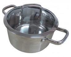 Lamart LTSS2212 Fazék fedővel 22cm, 4,7L acél/üveg Konyhai termékek - Edény - Fazék / lábas - 274643