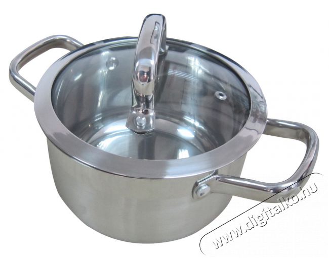 Lamart LTSS1810 Faz&eacute;k fedővel 18cm, 2,7L ac&eacute;l/&uuml;veg Konyhai term&eacute;kek - Ed&eacute;ny - Faz&eacute;k / l&aacute;bas - 274644