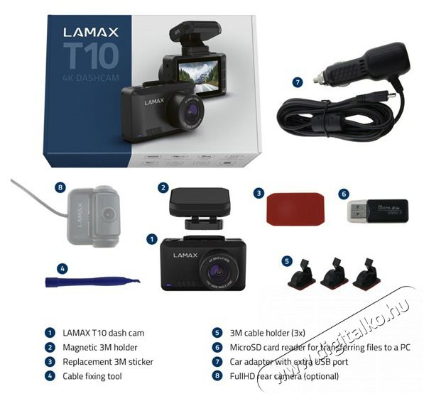 LAMAX T10 4K GPS aut&oacute;s menetr&ouml;gz&iacute;tő kamera F&eacute;nyk&eacute;pezőg&eacute;p / kamera - Aut&oacute;s fed&eacute;lzeti kamera - 404125