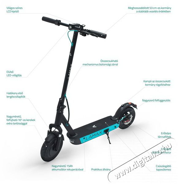 LAMAX eCruiser SC30 400W/15Ah elektromos roller H&aacute;ztart&aacute;s / Otthon / K&uuml;lt&eacute;r - J&aacute;t&eacute;k / Sport - Roller / segway / g&ouml;rdeszka - 499940