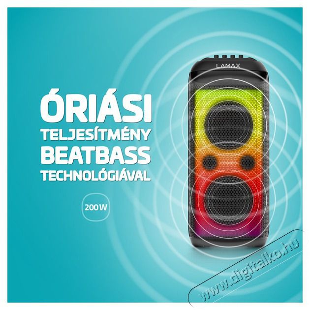 LAMAX PartyKing1 Max 200W Party hangfal Audio-Video / Hifi / Multim&eacute;dia - Hordozhat&oacute;, vezet&eacute;k n&eacute;lk&uuml;li / bluetooth hangsug&aacute;rz&oacute; - Hordozhat&oacute;, vezet&eacute;k n&eacute;lk&uuml;li / bluetooth hangsug&aacute;rz&oacute; - 507353