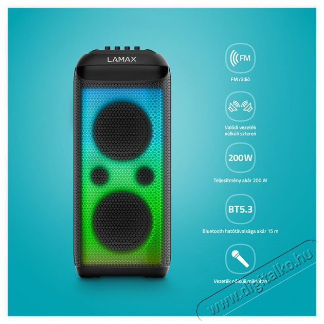 LAMAX PartyKing1 Max 200W Party hangfal Audio-Video / Hifi / Multim&eacute;dia - Hordozhat&oacute;, vezet&eacute;k n&eacute;lk&uuml;li / bluetooth hangsug&aacute;rz&oacute; - Hordozhat&oacute;, vezet&eacute;k n&eacute;lk&uuml;li / bluetooth hangsug&aacute;rz&oacute; - 507353