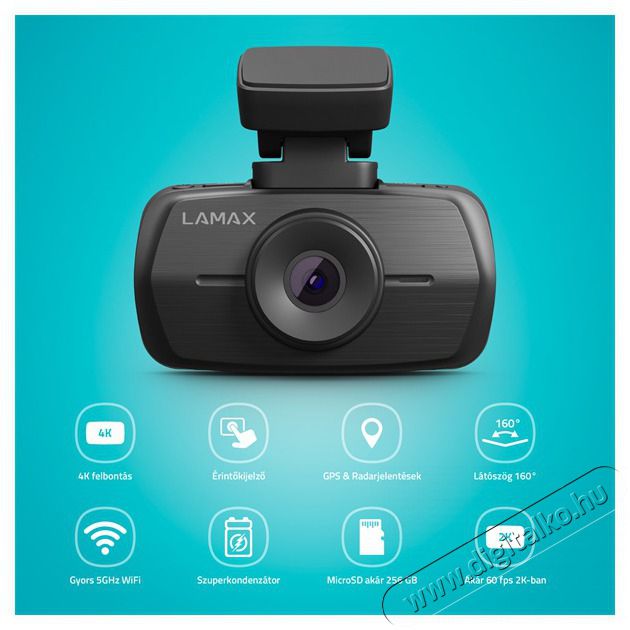 LAMAX C11 GPS 4K aut&oacute;s menetr&ouml;gz&iacute;tő kamera F&eacute;nyk&eacute;pezőg&eacute;p / kamera - Aut&oacute;s fed&eacute;lzeti kamera - 508348