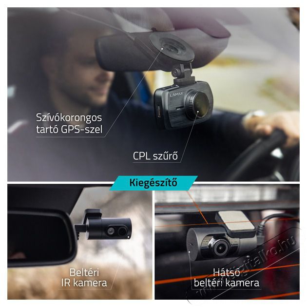 LAMAX C11 GPS 4K aut&oacute;s menetr&ouml;gz&iacute;tő kamera F&eacute;nyk&eacute;pezőg&eacute;p / kamera - Aut&oacute;s fed&eacute;lzeti kamera - 508348