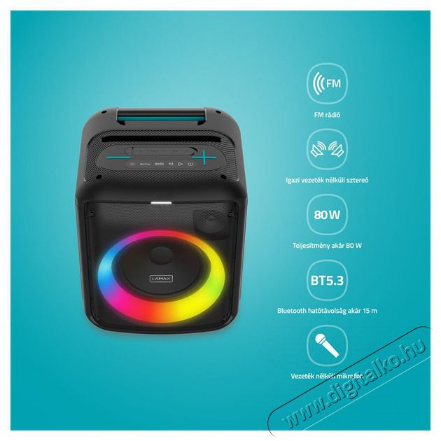 LAMAX PartyKing1 Play 80W Party hangfal Audio-Video / Hifi / Multim&eacute;dia - Hordozhat&oacute;, vezet&eacute;k n&eacute;lk&uuml;li / bluetooth hangsug&aacute;rz&oacute; - Hordozhat&oacute;, vezet&eacute;k n&eacute;lk&uuml;li / bluetooth hangsug&aacute;rz&oacute; - 507959