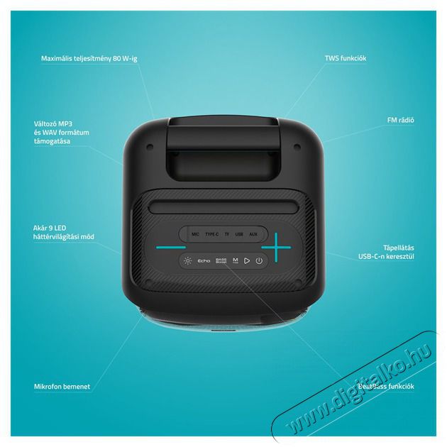 LAMAX PartyKing1 Play 80W Party hangfal Audio-Video / Hifi / Multim&eacute;dia - Hordozhat&oacute;, vezet&eacute;k n&eacute;lk&uuml;li / bluetooth hangsug&aacute;rz&oacute; - Hordozhat&oacute;, vezet&eacute;k n&eacute;lk&uuml;li / bluetooth hangsug&aacute;rz&oacute; - 507959