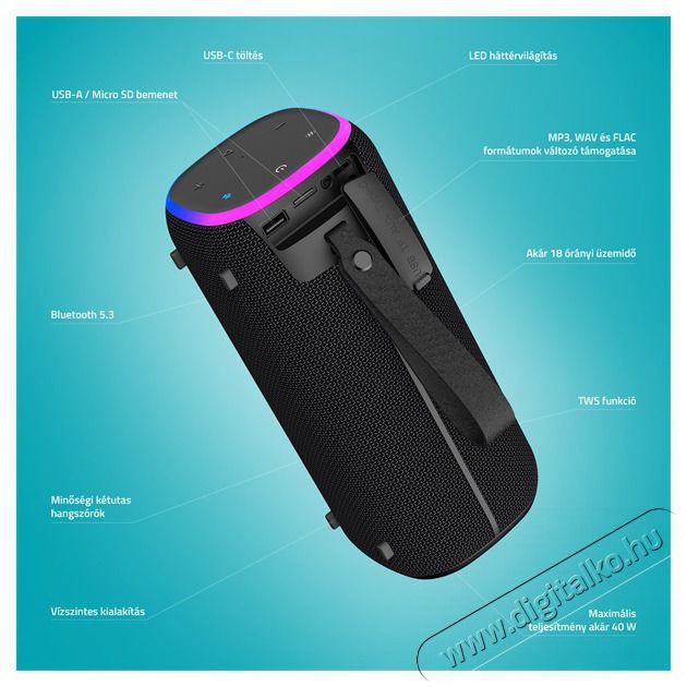 LAMAX StarCube1 40W Bluetooth hangsz&oacute;r&oacute; Audio-Video / Hifi / Multim&eacute;dia - Hordozhat&oacute;, vezet&eacute;k n&eacute;lk&uuml;li / bluetooth hangsug&aacute;rz&oacute; - Hordozhat&oacute;, vezet&eacute;k n&eacute;lk&uuml;li / bluetooth hangsug&aacute;rz&oacute; - 508784