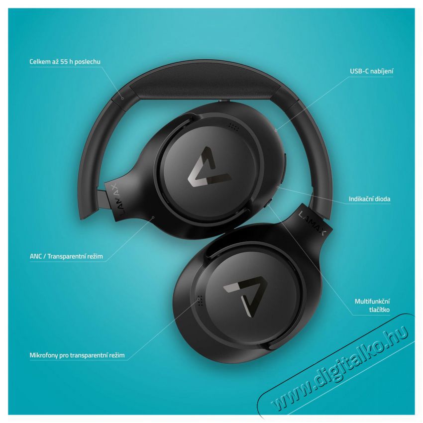 LAMAX BeatComfort1 ANC Audio-Video / Hifi / Multim&eacute;dia - F&uuml;l &eacute;s Fejhallgat&oacute;k - Fejhallgat&oacute; - 518869