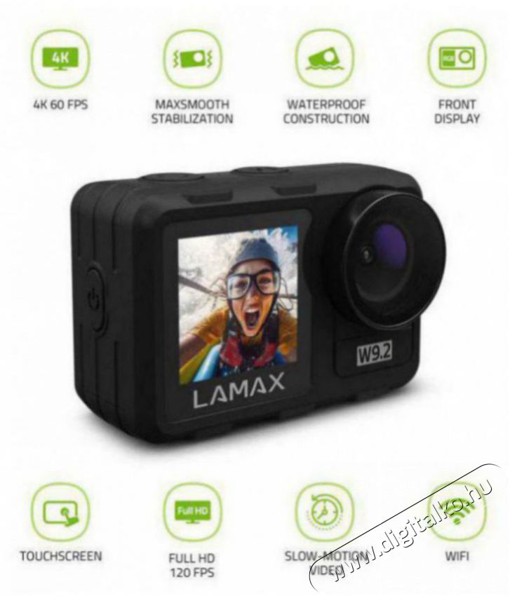LAMAX W9.2 F&eacute;nyk&eacute;pezőg&eacute;p / kamera - Sport kamera - 4K felbont&aacute;s&uacute; - 519920