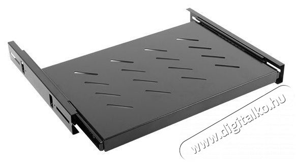 LANBERG AK-1006-B 19 1U M&Eacute;LY:350mm MAX:60kg kih&uacute;zhat&oacute; fekete polc 4 ponton r&ouml;gz&iacute;tett csavarral Iroda &eacute;s sz&aacute;m&iacute;t&aacute;stechnika - H&aacute;l&oacute;zat - H&aacute;l&oacute;zati kieg&eacute;sz&iacute;tő - 406441