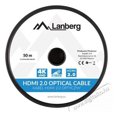LANBERG 50m akt&iacute;v optikai HDMI apa-apa fekete AOC k&aacute;bel Tv kieg&eacute;sz&iacute;tők - K&aacute;bel / csatlakoz&oacute; - Hdmi k&aacute;bel - 456369