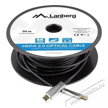 LANBERG 50m akt&iacute;v optikai HDMI apa-apa fekete AOC k&aacute;bel Tv kieg&eacute;sz&iacute;tők - K&aacute;bel / csatlakoz&oacute; - Hdmi k&aacute;bel - 456369