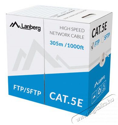 LANBERG LCF5-11CC-0305-S 305m Cat5e FTP sz&uuml;rke &aacute;rny&eacute;kolt r&eacute;z bevonat&uacute; alum&iacute;nium patch k&aacute;bel Iroda &eacute;s sz&aacute;m&iacute;t&aacute;stechnika - Sz&aacute;m&iacute;t&oacute;g&eacute;p tartoz&eacute;k - H&aacute;l&oacute;zati k&aacute;bel - 456617