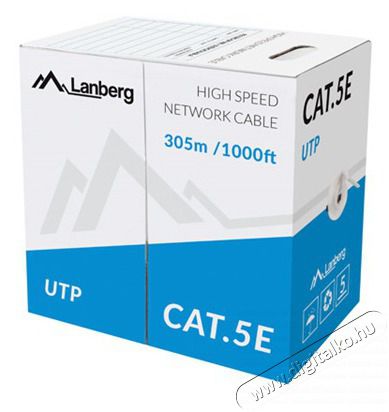 LANBERG LCU5-11CC-0305-S 305m Cat5e UTP sz&uuml;rke &aacute;rny&eacute;kolatlan r&eacute;z bevonat&uacute; alum&iacute;nium patch k&aacute;bel Iroda &eacute;s sz&aacute;m&iacute;t&aacute;stechnika - Sz&aacute;m&iacute;t&oacute;g&eacute;p tartoz&eacute;k - H&aacute;l&oacute;zati k&aacute;bel - 456616