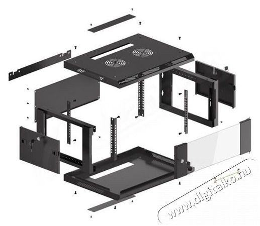 LANBERG WF01-6404-10B 19" 4U SZ&Eacute;L:600 M&Eacute;LY:450 MAG:290 lapraszerelt &uuml;vegajt&oacute;s fekete fali rack szekr&eacute;ny Iroda &eacute;s sz&aacute;m&iacute;t&aacute;stechnika - Egy&eacute;b sz&aacute;m&iacute;t&aacute;stechnikai term&eacute;k - 458780