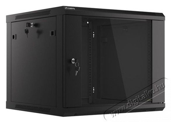 LANBERG WF01-6609-10B 19" 9U lapraszerelt &uuml;vegajt&oacute;s fekete fali rack szekr&eacute;ny Iroda &eacute;s sz&aacute;m&iacute;t&aacute;stechnika - Egy&eacute;b sz&aacute;m&iacute;t&aacute;stechnikai term&eacute;k - 458946