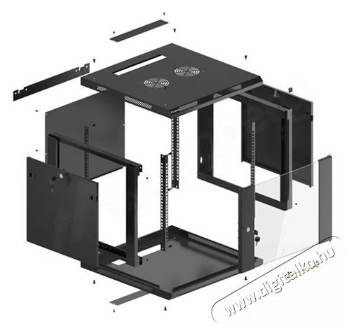 LANBERG WF01-6609-10B 19" 9U lapraszerelt &uuml;vegajt&oacute;s fekete fali rack szekr&eacute;ny Iroda &eacute;s sz&aacute;m&iacute;t&aacute;stechnika - Egy&eacute;b sz&aacute;m&iacute;t&aacute;stechnikai term&eacute;k - 458946