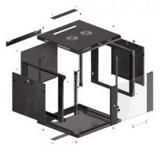 LANBERG WF01-6609-10B 19" 9U lapraszerelt &uuml;vegajt&oacute;s fekete fali rack szekr&eacute;ny Iroda &eacute;s sz&aacute;m&iacute;t&aacute;stechnika - Egy&eacute;b sz&aacute;m&iacute;t&aacute;stechnikai term&eacute;k - 458946