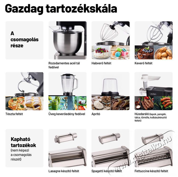 Lauben Kitchen Machine 1200WT Konyhai robotg&eacute;p Konyhai term&eacute;kek - Konyhai kisg&eacute;p (elők&eacute;sz&iacute;t&eacute;s / feldolgoz&aacute;s) - Konyhai robotg&eacute;p - 500680