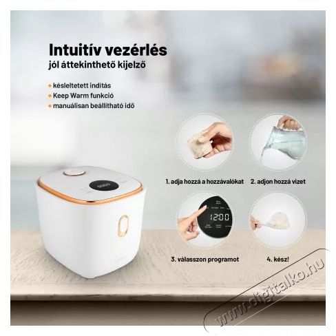 Lauben Multifunction Rice Cooker 1200WR Rose Gold Edition Konyhai term&eacute;kek - Konyhai kisg&eacute;p (s&uuml;t&eacute;s / főz&eacute;s / hűt&eacute;s / &eacute;telk&eacute;sz&iacute;t&eacute;s) - Rizsfőző - 504780
