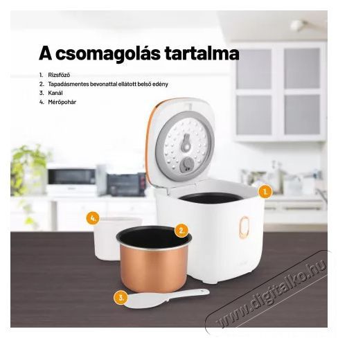 Lauben Multifunction Rice Cooker 1200WR Rose Gold Edition Konyhai term&eacute;kek - Konyhai kisg&eacute;p (s&uuml;t&eacute;s / főz&eacute;s / hűt&eacute;s / &eacute;telk&eacute;sz&iacute;t&eacute;s) - Rizsfőző - 504780