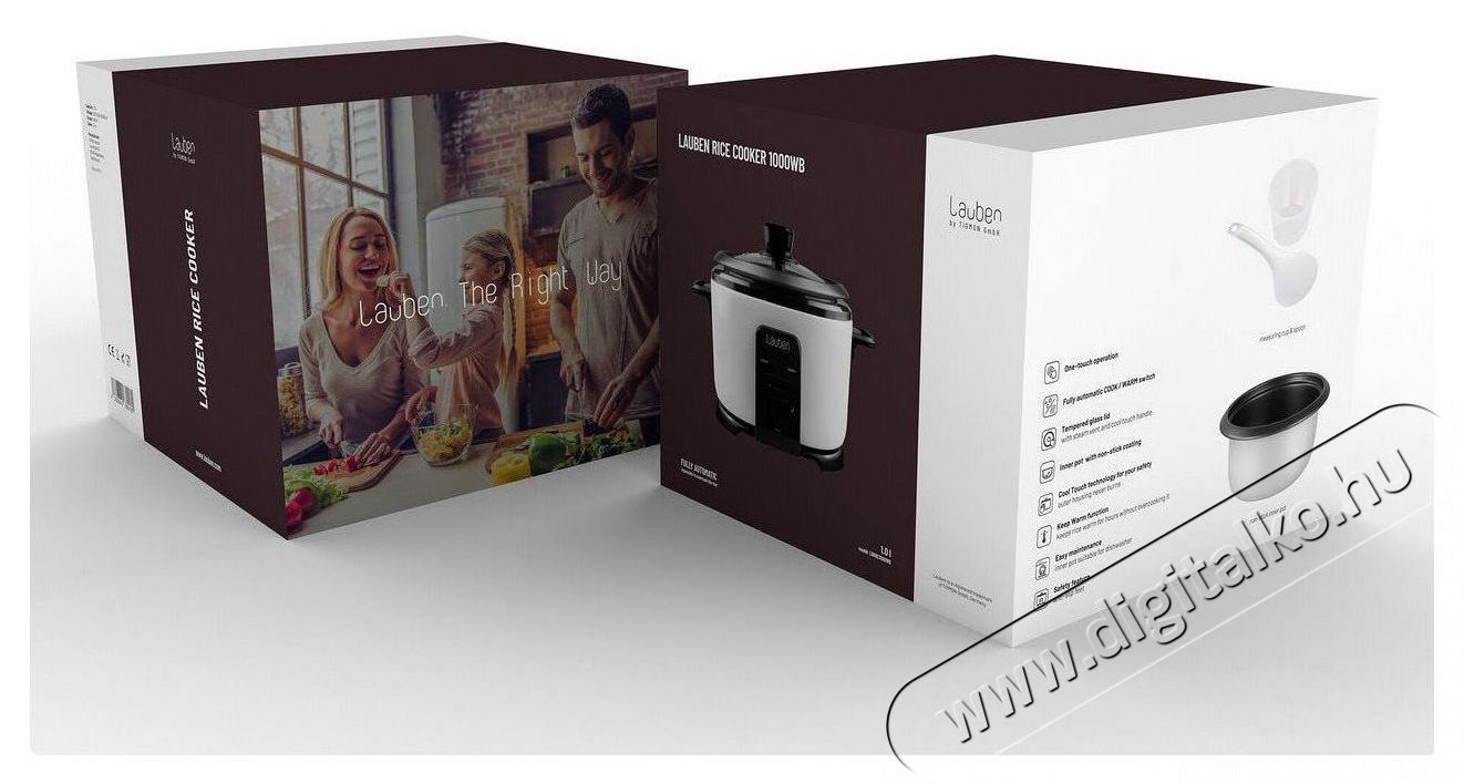Lauben Rice Cooker Square 1000WB Konyhai term&eacute;kek - Konyhai kisg&eacute;p (s&uuml;t&eacute;s / főz&eacute;s / hűt&eacute;s / &eacute;telk&eacute;sz&iacute;t&eacute;s) - Rizsfőző - 504782