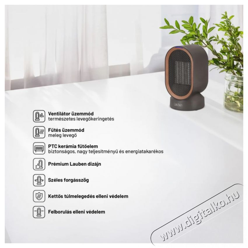 Lauben Desk Fan&Heater 2in1 600BB H&aacute;ztart&aacute;s / Otthon / K&uuml;lt&eacute;r - Ventil&aacute;tor / L&eacute;gkondicion&aacute;l&oacute; - Asztali ventil&aacute;tor - 512038