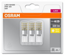 LEDVANCE Osram Base műanyag h&aacute;z LED kapszula 3 db H&aacute;ztart&aacute;s / Otthon / K&uuml;lt&eacute;r - Vil&aacute;g&iacute;t&aacute;s / elektromoss&aacute;g - G9 foglalat&uacute; izz&oacute; - 390390