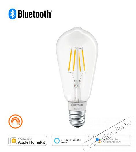 LEDVANCE Smart+ BT FIL edison f&eacute;nyforr&aacute;s,DIM,6W 2700K E27 okostelefonnal,alkalmaz&aacute;ssal vez&eacute;relhető intelligens f&eacute;nyforr&aacute;s H&aacute;ztart&aacute;s / Otthon / K&uuml;lt&eacute;r - Vil&aacute;g&iacute;t&aacute;s / elektromoss&aacute;g - E27 foglalat&uacute; izz&oacute; - 396463