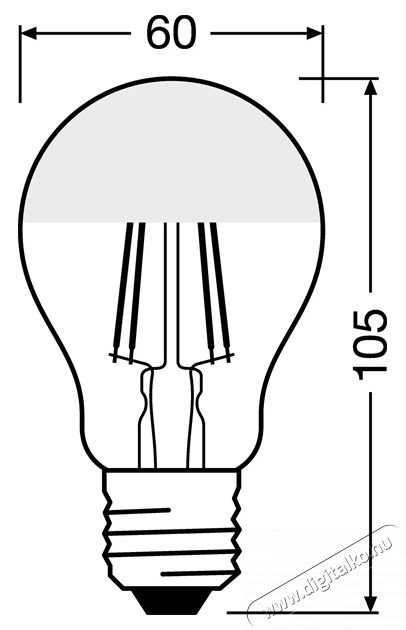 LEDVANCE Osram Star &uuml;veg b&uacute;ra/6,5W/700lm/2700K/E27 arany tetőt&uuml;kr&ouml;s LED k&ouml;rte izz&oacute; H&aacute;ztart&aacute;s / Otthon / K&uuml;lt&eacute;r - Vil&aacute;g&iacute;t&aacute;s / elektromoss&aacute;g - L&aacute;mpa kieg&eacute;sz&iacute;tő - 410065