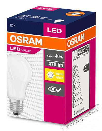 LEDVANCE Osram Value op&aacute;l b&uacute;ra/5,5W/470lm/2700K/E27 LED k&ouml;rte izz&oacute; Egy&eacute;b - Nem forgalmazzuk ! - 408382