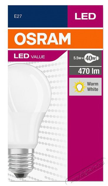LEDVANCE Osram Value op&aacute;l b&uacute;ra/5,5W/470lm/2700K/E27 LED k&ouml;rte izz&oacute; Egy&eacute;b - Nem forgalmazzuk ! - 408382