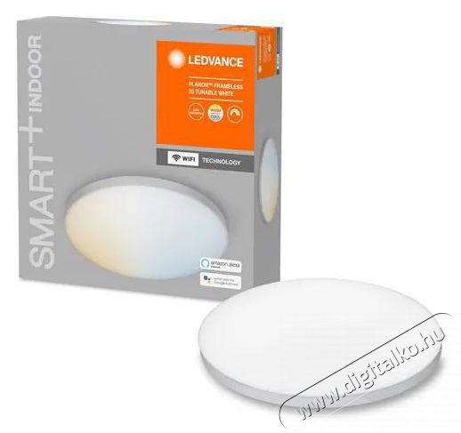 LEDVANCE Smart+ WiFi okos l&aacute;mpatest Frameless Round, &aacute;ll. sz&iacute;nhőm. 300mm okos vez&eacute;relhető l&aacute;mpatest H&aacute;ztart&aacute;s / Otthon / K&uuml;lt&eacute;r - Vil&aacute;g&iacute;t&aacute;s / elektromoss&aacute;g - Fali / mennyezeti l&aacute;mpa - 391023
