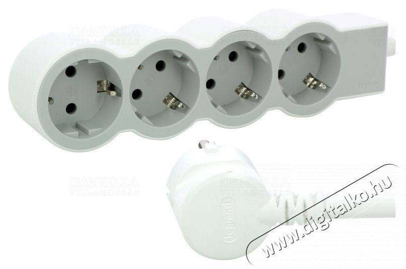 Legrand 694552 1,5m vezet&eacute;kkel feh&eacute;r-sz&uuml;rke 4x2P+F eloszt&oacute;sor Tv kieg&eacute;sz&iacute;tők - K&aacute;bel / csatlakoz&oacute; - Csatlakoz&oacute; / eloszt&oacute; / &aacute;talak&iacute;t&oacute; - 398357