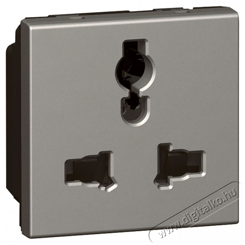 Legrand 572623 Arteor Multistandard socket 2P+E unswitched, shuttered, 2 modules, magnesium Iroda &eacute;s sz&aacute;m&iacute;t&aacute;stechnika - Egy&eacute;b sz&aacute;m&iacute;t&aacute;stechnikai term&eacute;k - 392776