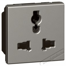 Legrand 572623 Arteor Multistandard socket 2P+E unswitched, shuttered, 2 modules, magnesium - Iroda &eacute;s sz&aacute;m&iacute;t&aacute;stechnika - Egy&eacute;b sz&aacute;m&iacute;t&aacute;stechnikai term&eacute;k - 392776