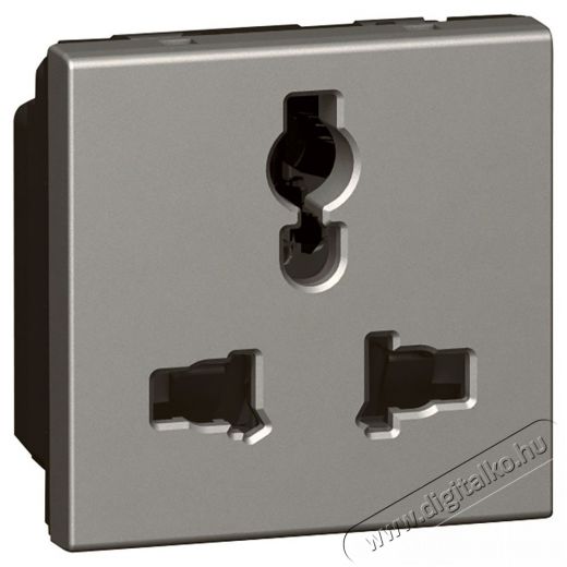 Legrand 572623 Arteor Multistandard socket 2P+E unswitched, shuttered, 2 modules, magnesium Iroda &eacute;s sz&aacute;m&iacute;t&aacute;stechnika - Egy&eacute;b sz&aacute;m&iacute;t&aacute;stechnikai term&eacute;k - 392776