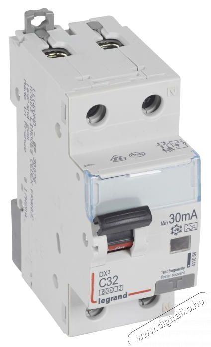 Legrand DX3 1P+N kombin&aacute;lt &aacute;ram-v&eacute;dőkapcsol&oacute; C32 6000A / 10kA 30mA A t&iacute;pus H&aacute;ztart&aacute;s / Otthon / K&uuml;lt&eacute;r - Vil&aacute;g&iacute;t&aacute;s / elektromoss&aacute;g - H&aacute;l&oacute;zati eloszt&oacute; / hosszabb&iacute;t&oacute; / adapter - 392792