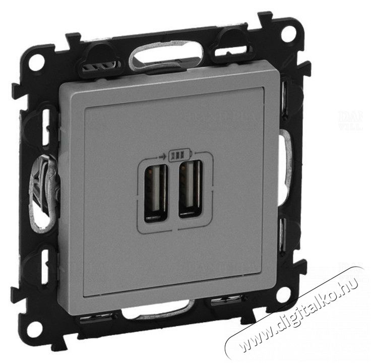 Legrand 753312 Valena Life be&eacute;p&iacute;tett t&aacute;pegys&eacute;ggel - 5V - 1500 mA alum&iacute;nium kettős USB t&ouml;ltőaljzat H&aacute;ztart&aacute;s / Otthon / K&uuml;lt&eacute;r - Vil&aacute;g&iacute;t&aacute;s / elektromoss&aacute;g - H&aacute;l&oacute;zati eloszt&oacute; / hosszabb&iacute;t&oacute; / adapter - 392351