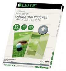 Leitz A5 2x80mic 100db-os Víztiszta lamináló fólia Iroda és számítástechnika - Papír kezelő termék - Lamináló fólia - 396702