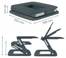 Leitz Ergo állítható magasságú és dőlésszögű sötétszürke laptopállvány Mobil / Kommunikáció / Smart - Tablet / E-book kiegészítő, tok - Tartó / rögzítő / állvány - 514812