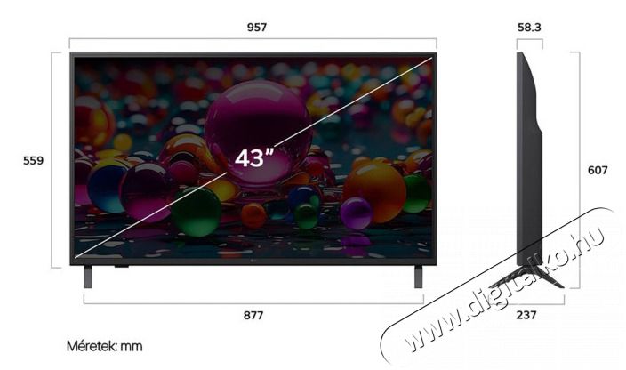 LG 43UA75003LA 43 colos LG UHD AI UA75 4K Smart TV 2025 Telev&iacute;zi&oacute;k - LED telev&iacute;zi&oacute; - UHD 4K felbont&aacute;s&uacute; - 506815
