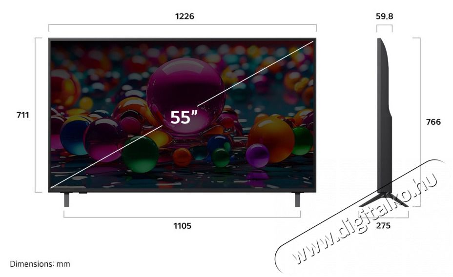 LG 55UA75003LA  55 colos UHD AI UA75 4K Smart TV 2025 Telev&iacute;zi&oacute;k - LED telev&iacute;zi&oacute; - UHD 4K felbont&aacute;s&uacute; - 506927