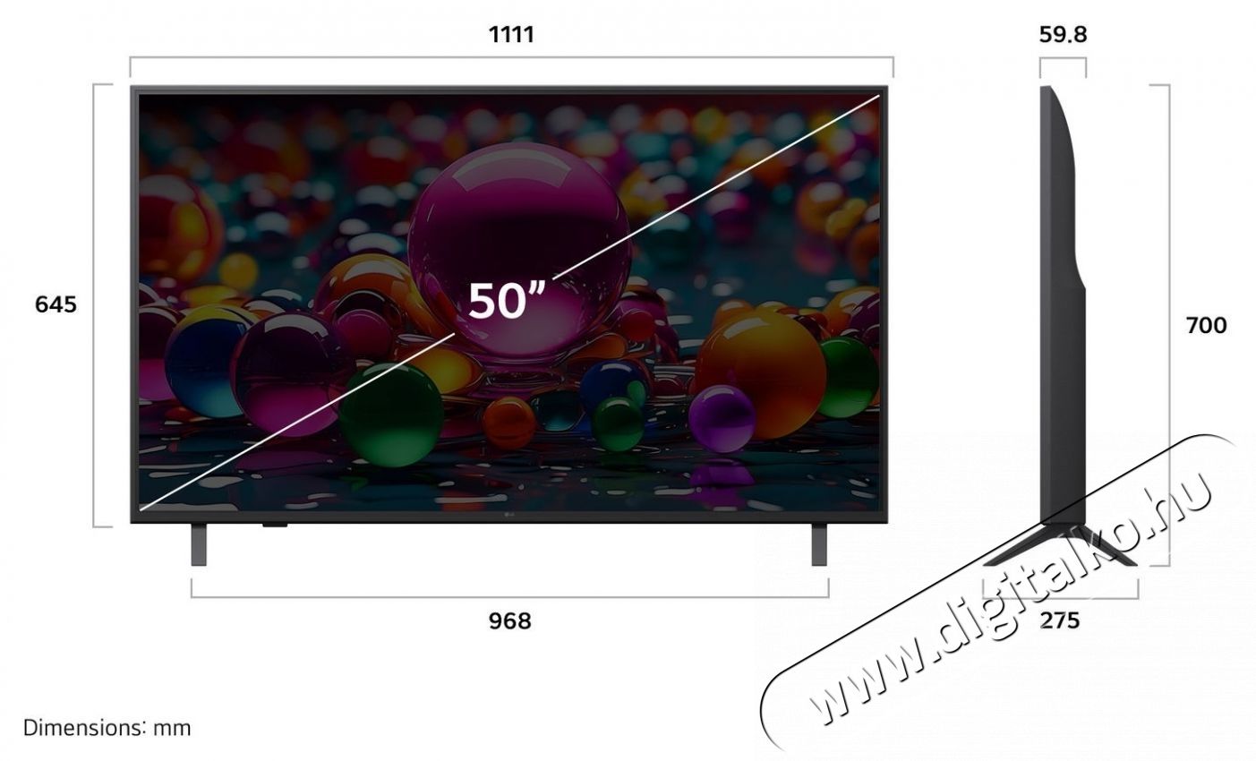 LG 50UA74003LB UHD Smart LED telev&iacute;zi&oacute; Telev&iacute;zi&oacute;k - LED telev&iacute;zi&oacute; - UHD 4K felbont&aacute;s&uacute; - 531427