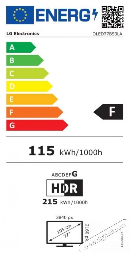 LG 77B53LA OLED telev&iacute;zi&oacute;, 195 cm, Smart, 4K Ultra HD, 100 Hz, F energiaoszt&aacute;ly (2025-&ouml;s modell) Telev&iacute;zi&oacute;k - OLED telev&iacute;zi&oacute; - UHD 4K felbont&aacute;s&uacute; - 535423
