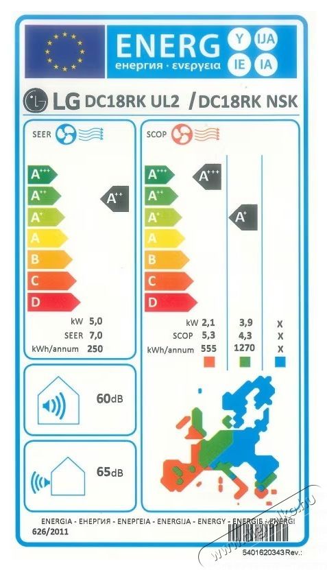 LG Deluxe DC18RK Kl&iacute;ma, 18000 BTU, Wi-Fi, A++/A+ energiaoszt&aacute;ly, UVnano, Allergiaszűrő, Gyors hűt&eacute;s funkci&oacute;, Dual Inverter kompresszor, Feh&eacute;r H&aacute;ztart&aacute;s / Otthon / K&uuml;lt&eacute;r - Ventil&aacute;tor / L&eacute;gkondicion&aacute;l&oacute; - Split kl&iacute;ma - 537095