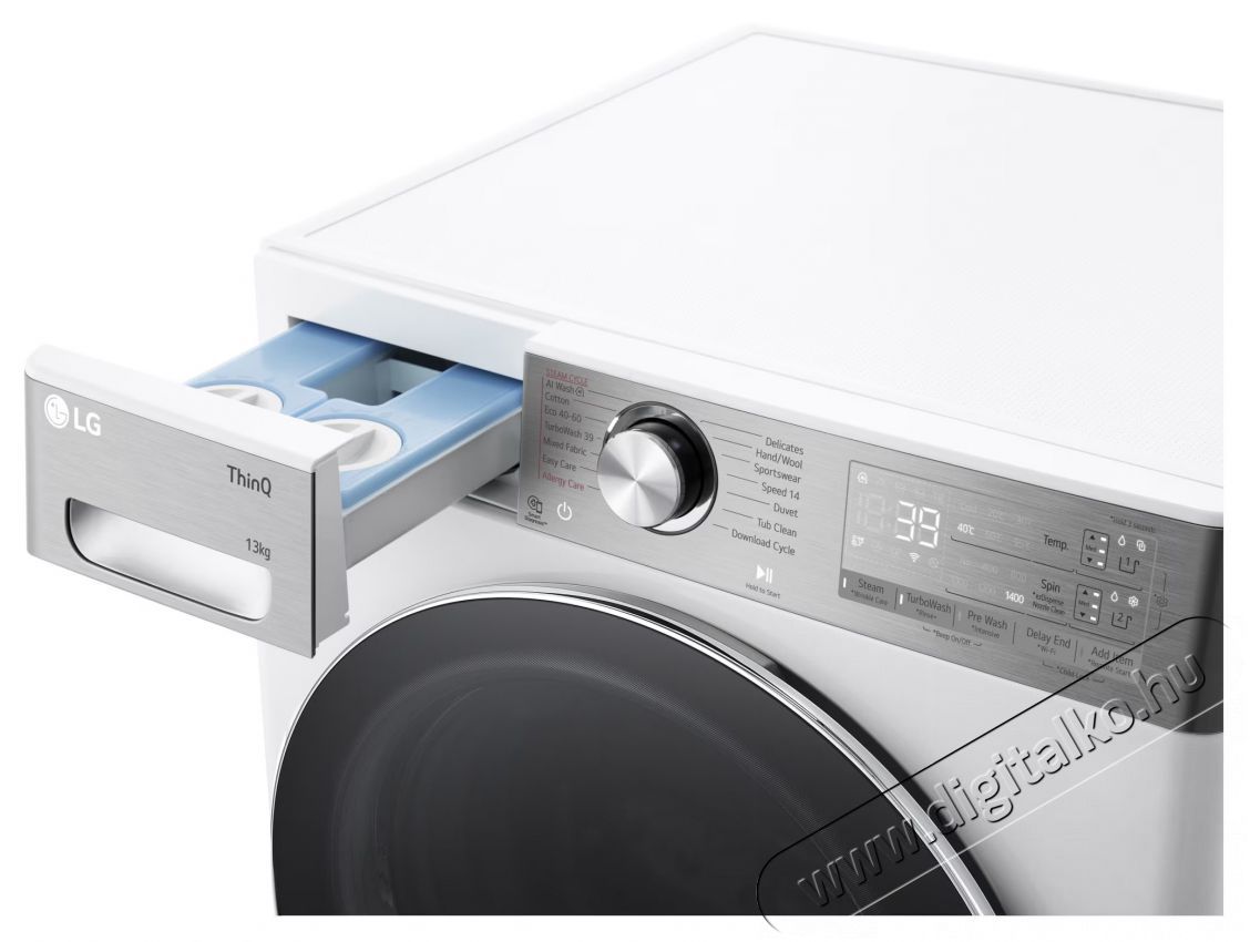 LG F4WR913P2WA, 13 kg, 1400 ford./perc, AI Direct Drive Motor, A energiaoszt&aacute;ly, Wi-Fi, Turbowash, ezDsipense, Feh&eacute;r H&aacute;ztart&aacute;s / Otthon / K&uuml;lt&eacute;r - Mos&oacute;g&eacute;p / sz&aacute;r&iacute;t&oacute;g&eacute;p - El&ouml;lt&ouml;ltős norm&aacute;l (60cm-ig) mos&oacute;g&eacute;p - 499584