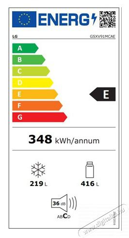 LG GSXV91MCAE HŰTŐ SIDE BY SIDE Konyhai term&eacute;kek - Hűtő, fagyaszt&oacute; (szabadon&aacute;ll&oacute;) - Amerikai t&iacute;pus&uacute; Side By Side hűtő - 475785