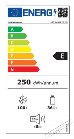 LG GTBV44PYBKD HŰTŐ FEL&Uuml;LFAGYASZT&Oacute;S Konyhai term&eacute;kek - Hűtő, fagyaszt&oacute; (szabadon&aacute;ll&oacute;) - Fel&uuml;lfagyaszt&oacute;s kombin&aacute;lt hűtő - 505427